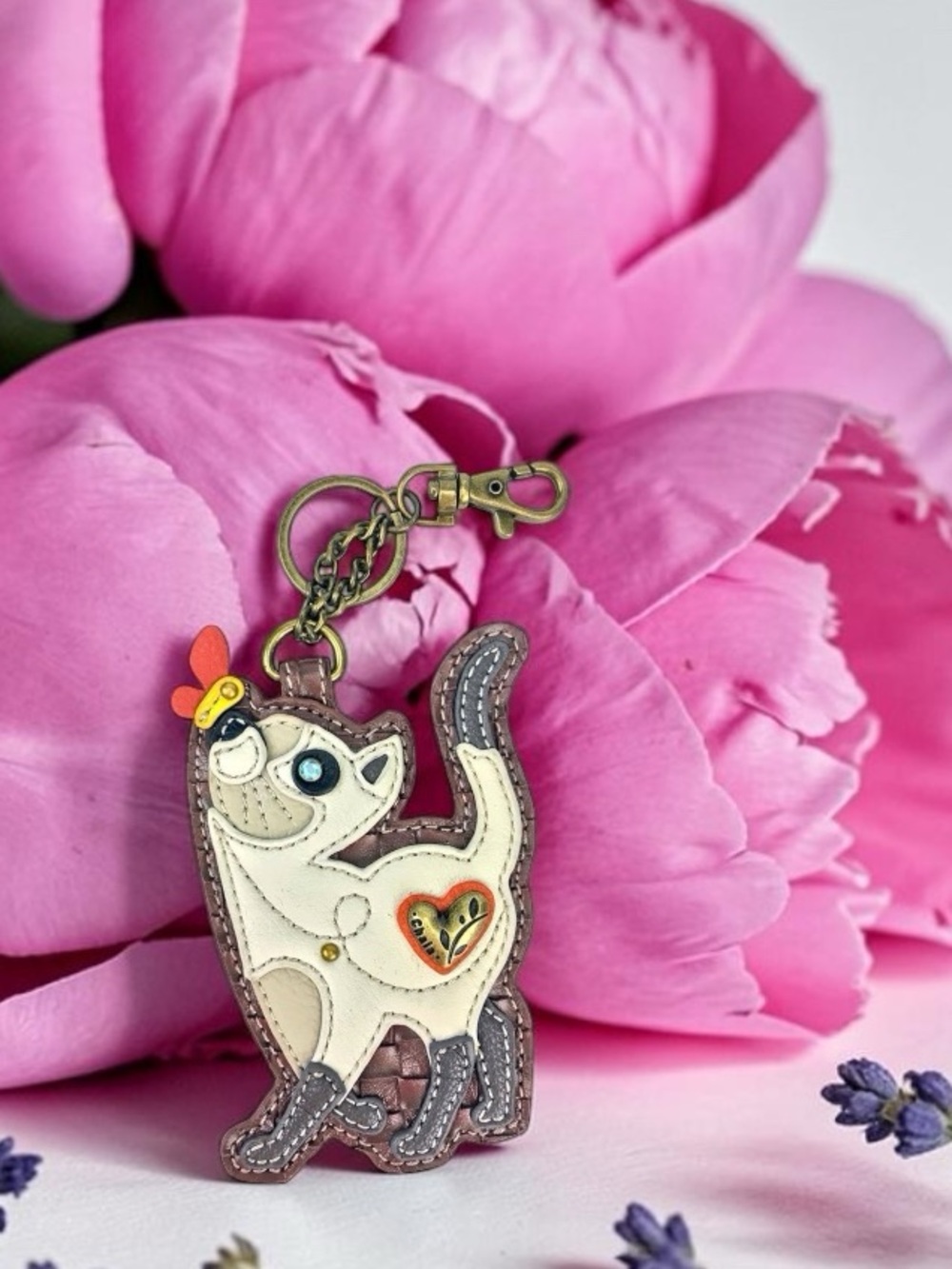CHALA slim cat coin pouch, keychain key fob bag, charm aristocrats NWT - Picture 4 of 12